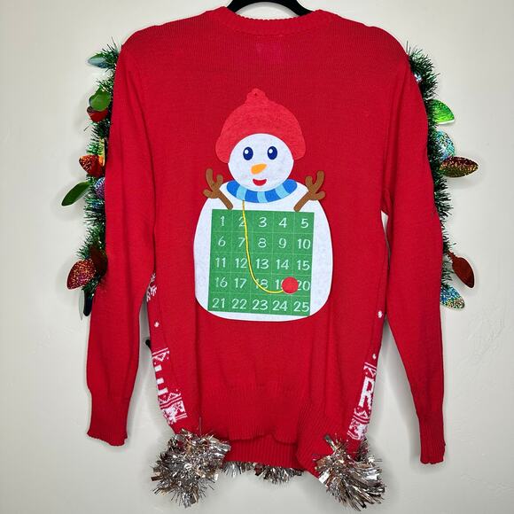 Ugly Christmas Sweater Grinch LIGHTS UP Tacky Tinsel Xmas Party Winner Sz Small - Picture 3 of 5